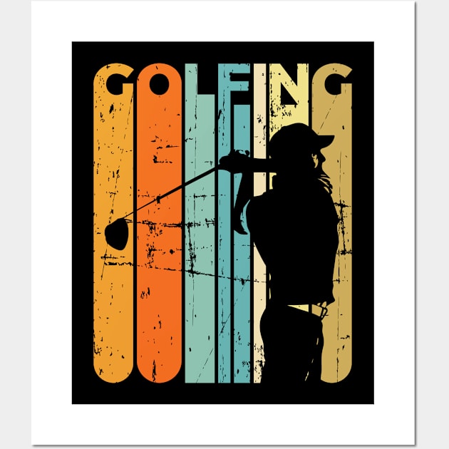 Retro Golfing Vintage Golfer Gift Golf Wall Art by petervanderwalk